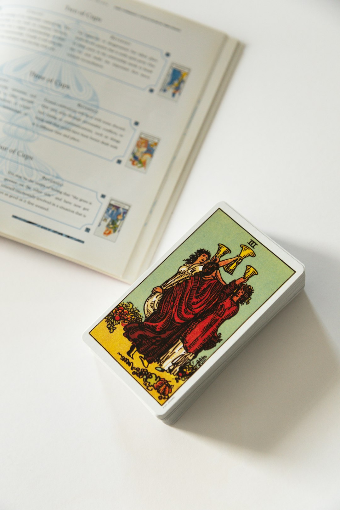Mastering the First Impression: Your intriguing post title goes here Tarot books with the Three of Cups card from the Rider Waite Tarot deck